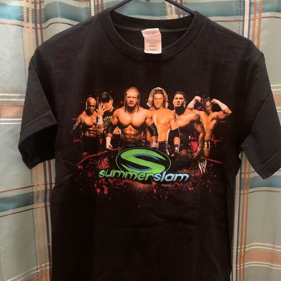 Child LARGE wrestling T-shirt ruthless aggression era SUMMERSLAM WWE - Picture 1 of 3